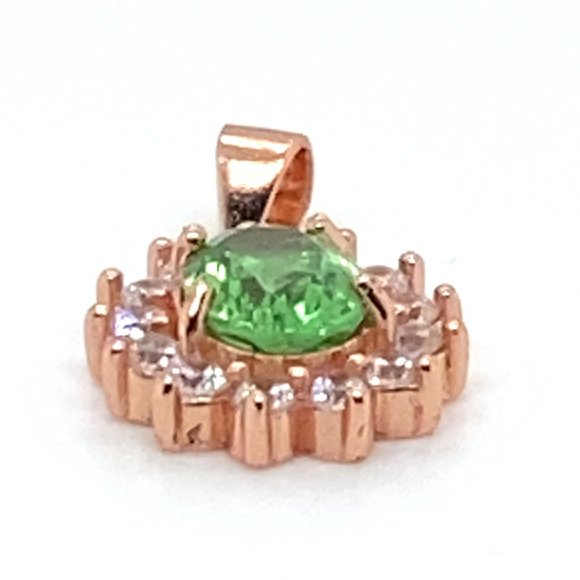 Tsavorite Garnet 1.30ct Rose Gold Finish Solid 925 Sterling Silver Pendant - Picture 6 of 8